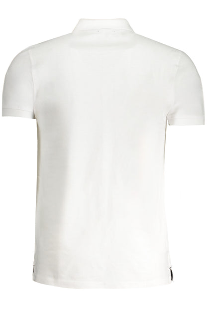 CAVALLI CLASS MEN'S WHITE SHORT SLEEVED POLO SHIRT