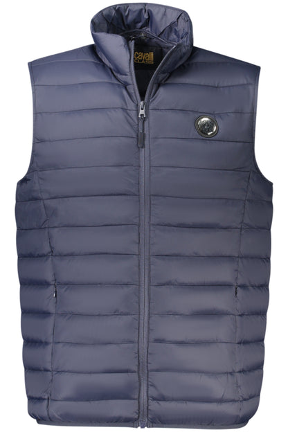 CAVALLI CLASS MEN'S BLUE SLEEVELESS JACKET