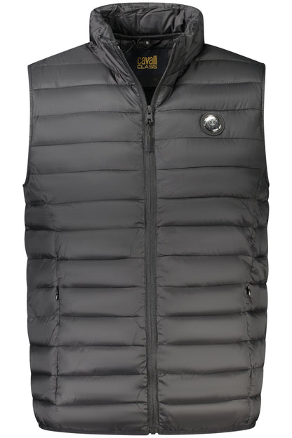 CAVALLI CLASS MEN'S BLACK SLEEVELESS JACKET