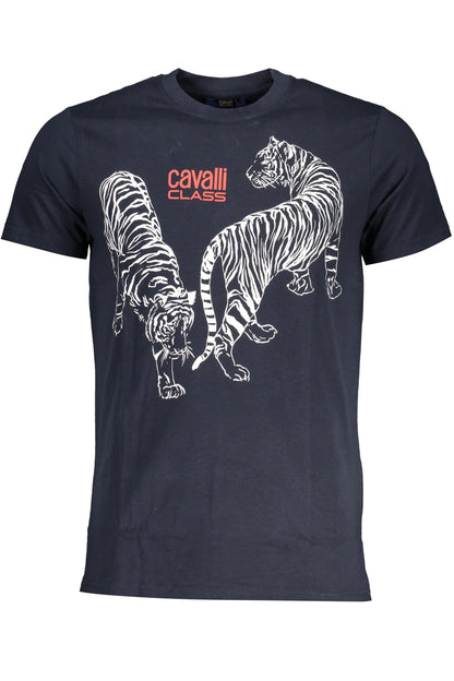 CAVALLI CLASS MEN'S SHORT SLEEVED T-SHIRT BLUE