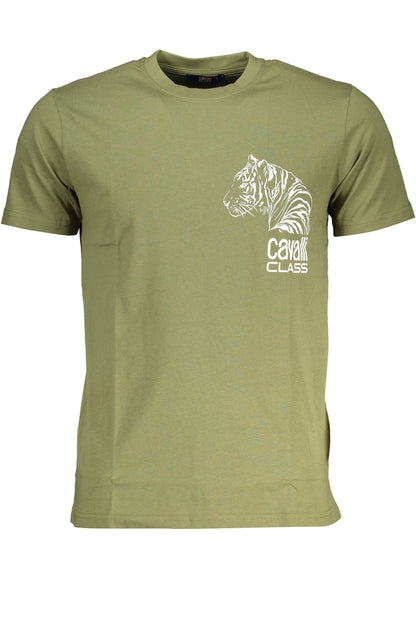 CAVALLI CLASS GREEN MEN'S SHORT SLEEVED T-SHIRT