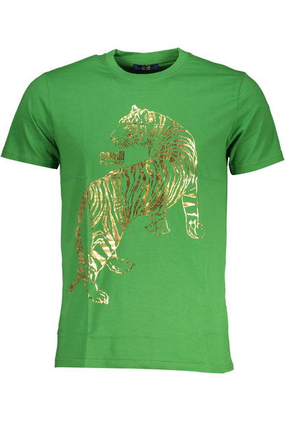 CAVALLI CLASS GREEN MEN'S SHORT SLEEVED T-SHIRT