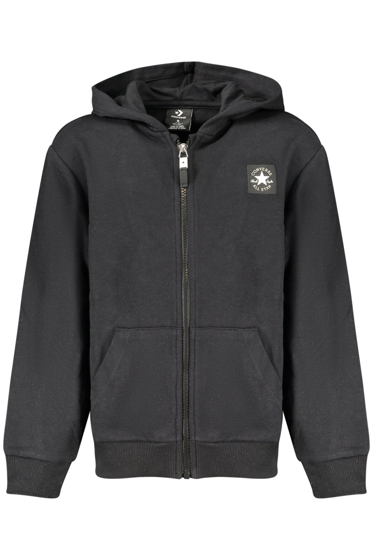 Sweat à capuche zippé noir Converse pour enfants