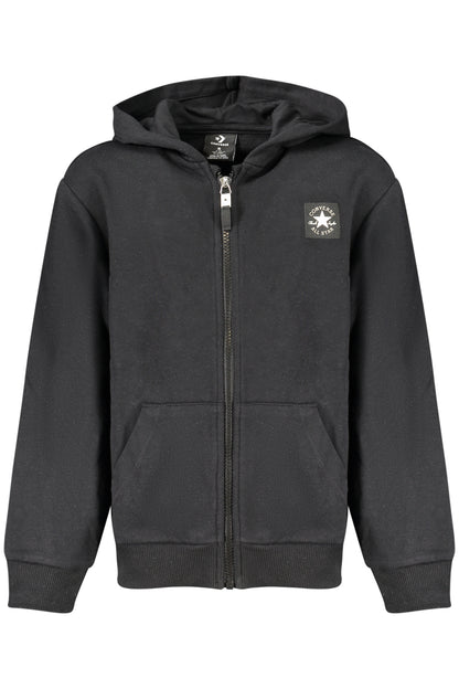 Sweat à capuche zippé noir Converse pour enfants