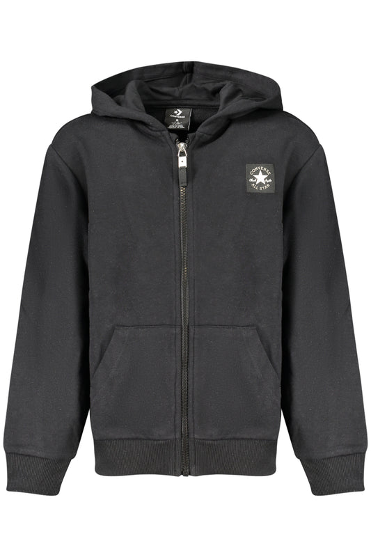 Sweat à capuche zippé noir Converse pour enfants