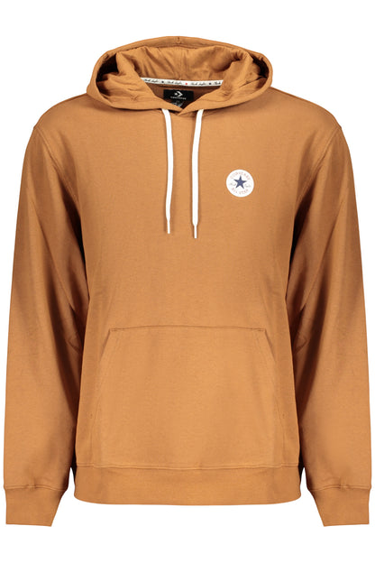 CONVERSE MEN'S BROWN ZIP-UP SWEATSHIRT