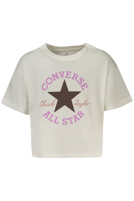 T-shirt Converse à manches courtes pour filles, blanc