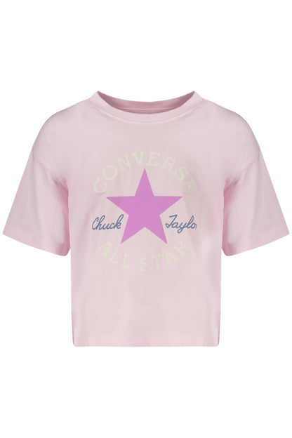 T-shirt Converse rose à manches courtes pour filles