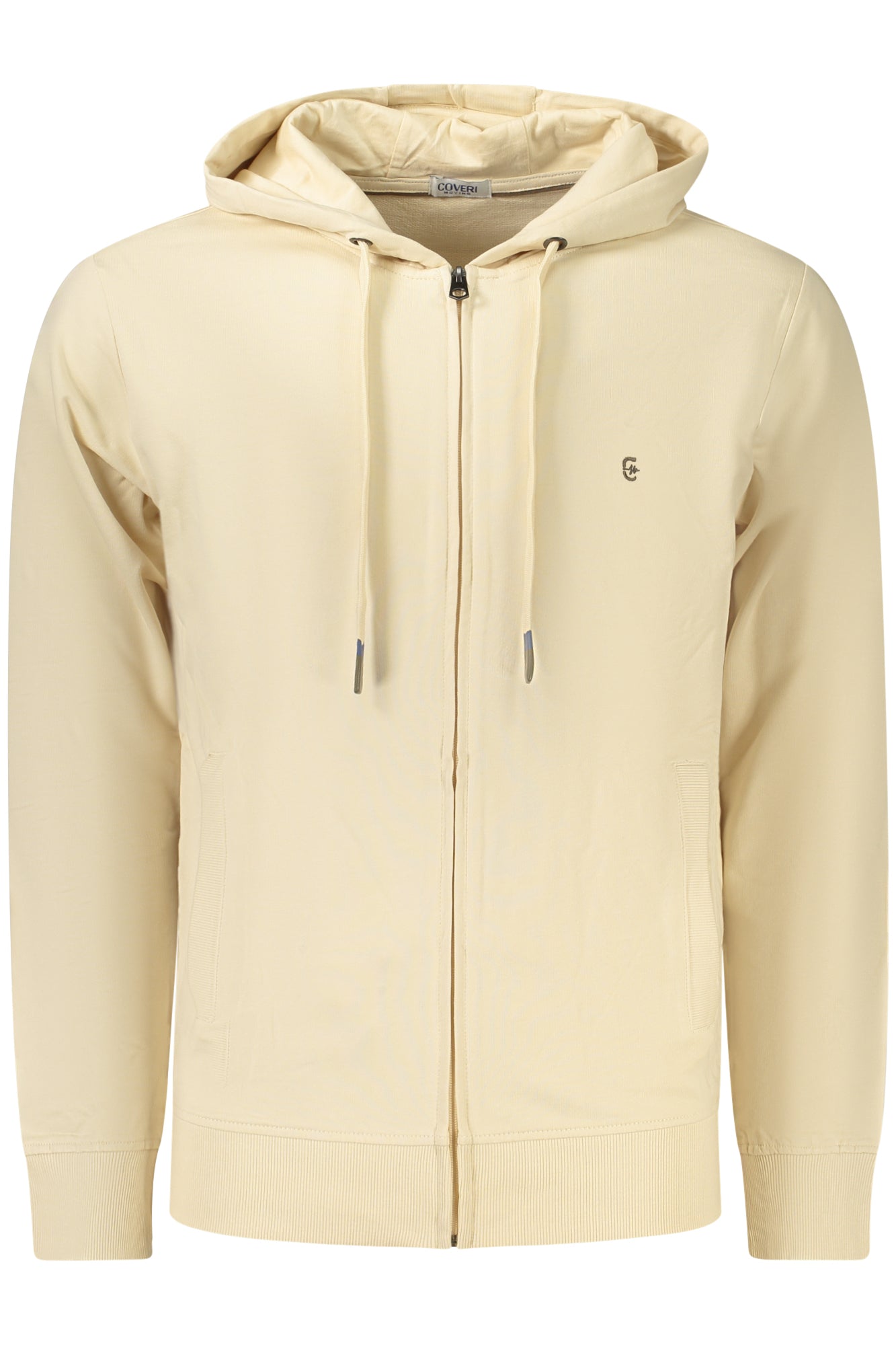 COVERI MOVING MEN'S BEIGE ZIP-UP SWEATSHIRT
