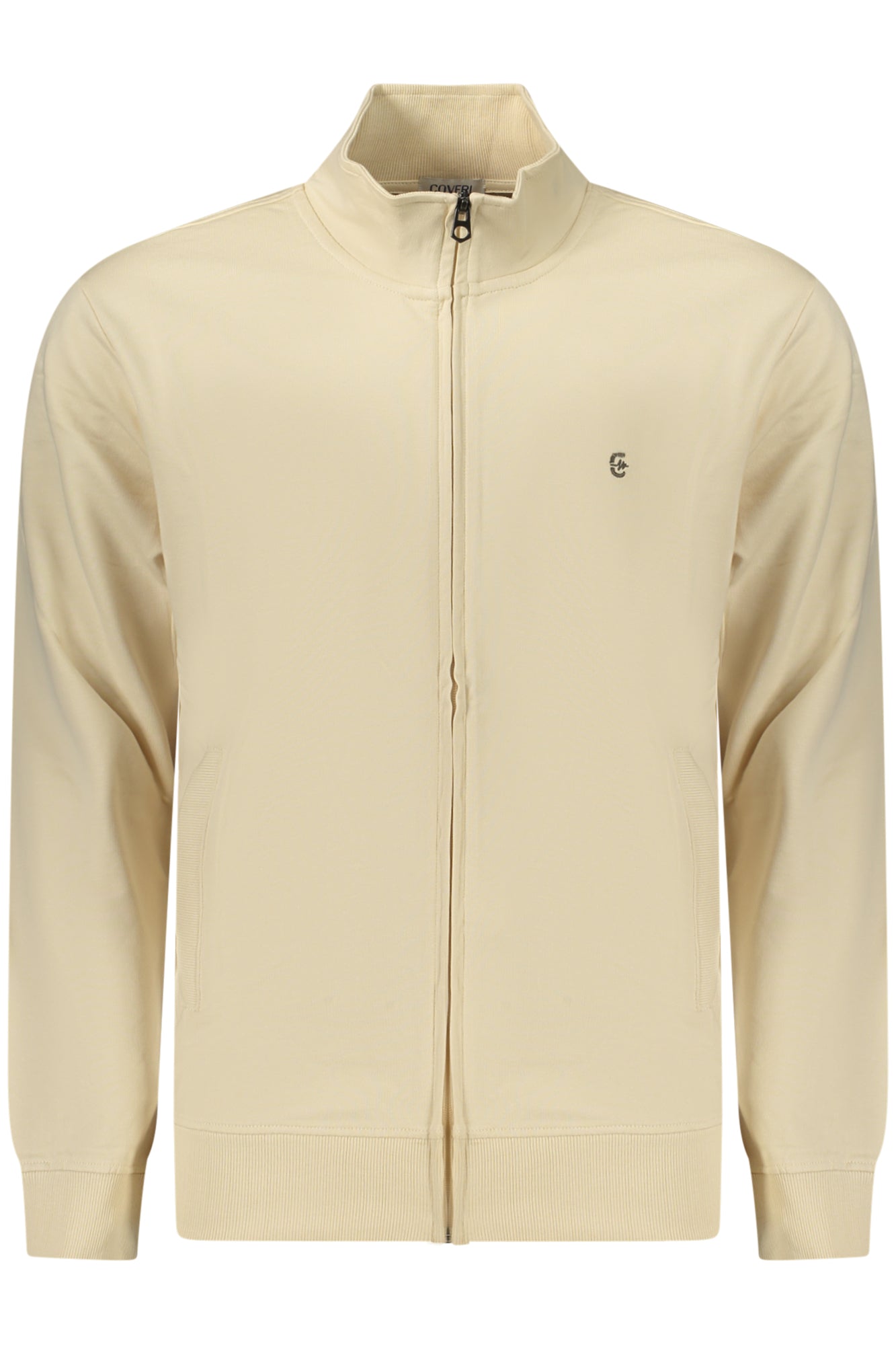 COVERI MOVING MEN'S BEIGE ZIP-UP SWEATSHIRT
