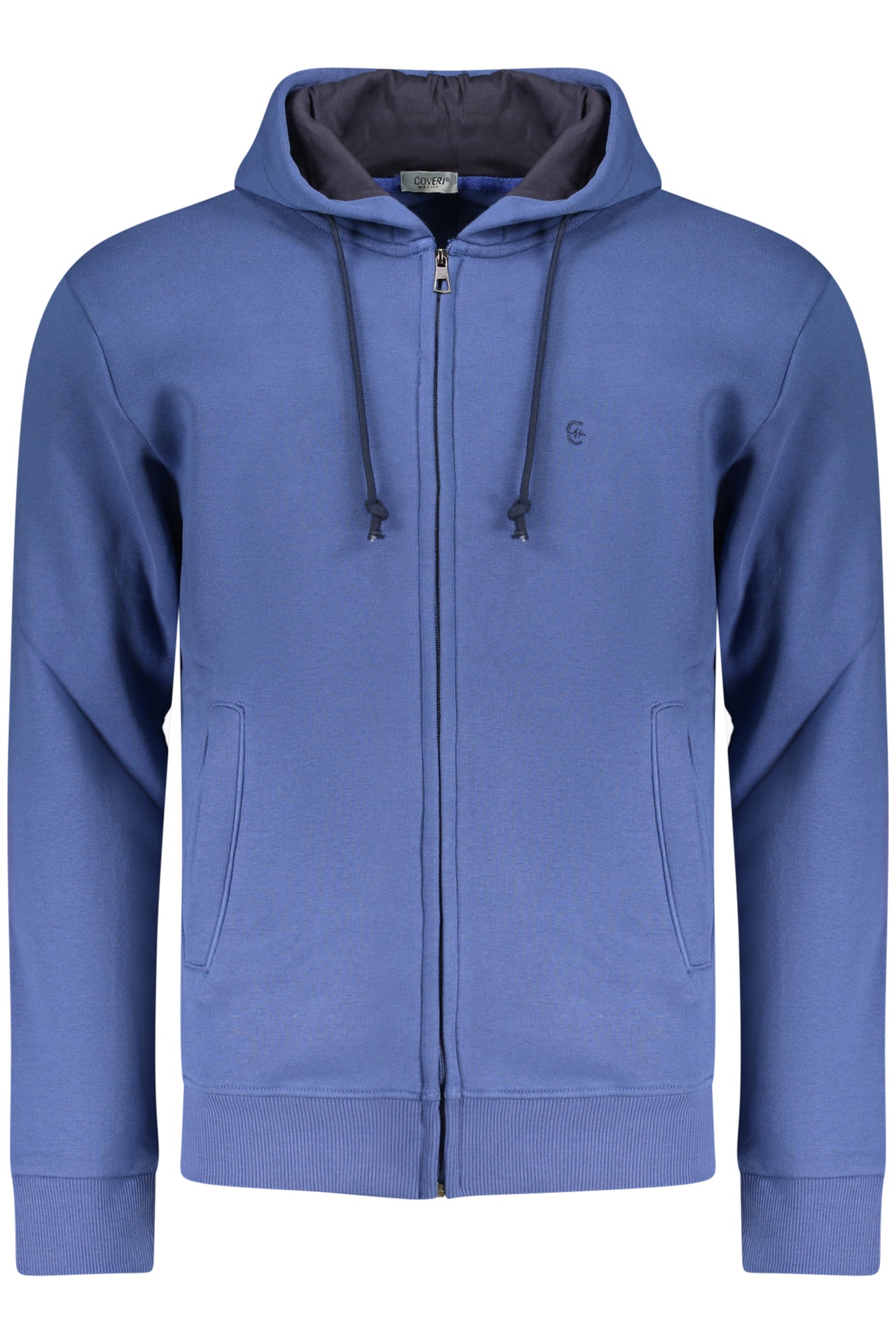COVERI MOVING MEN'S BLUE ZIP-UP SWEATSHIRT