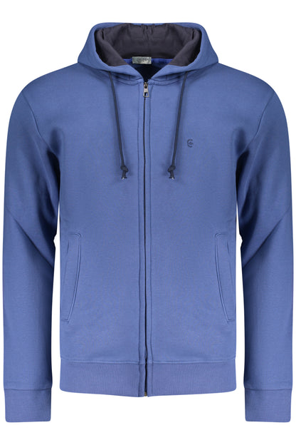 COVERI MOVING MEN'S BLUE ZIP-UP SWEATSHIRT