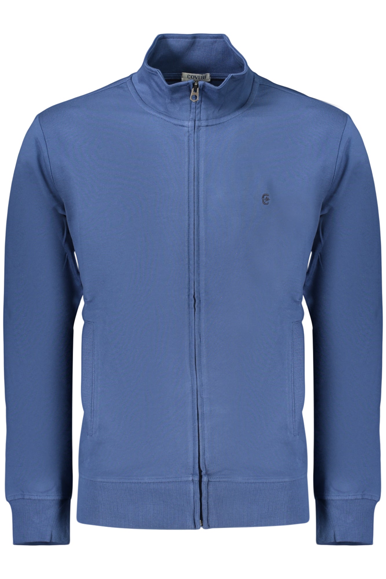 COVERI MOVING MEN'S BLUE ZIP-UP SWEATSHIRT