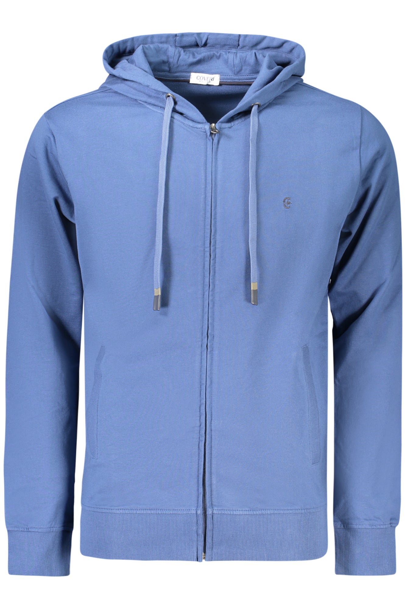 COVERI MOVING MEN'S BLUE ZIP-UP SWEATSHIRT