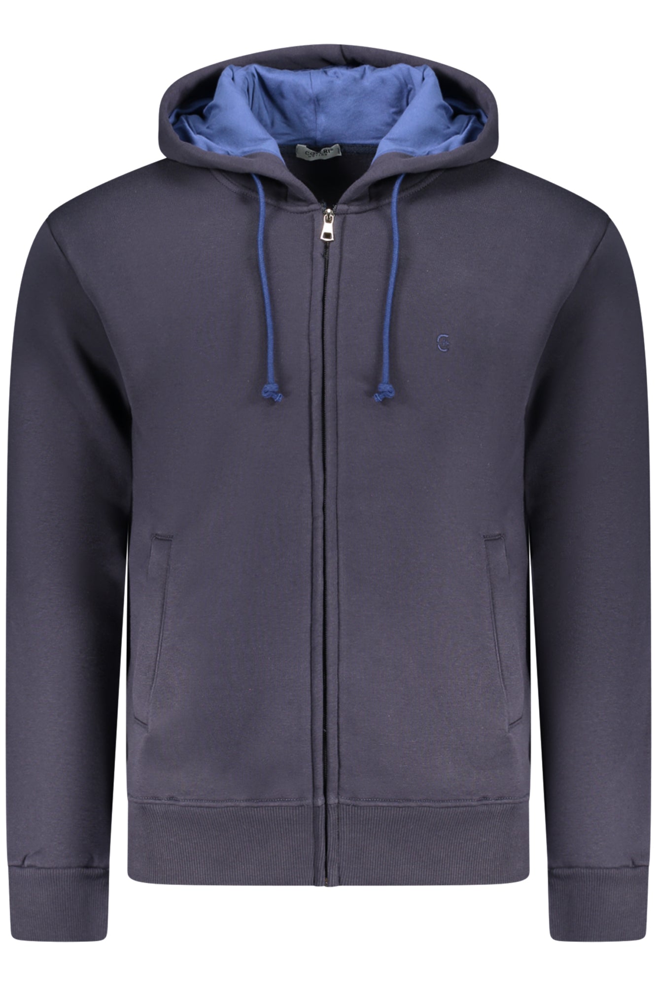 COVERI MOVING MEN'S BLUE ZIP-UP SWEATSHIRT