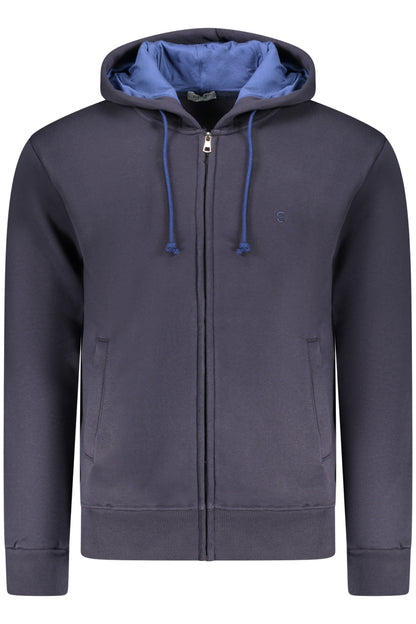COVERI MOVING MEN'S BLUE ZIP-UP SWEATSHIRT