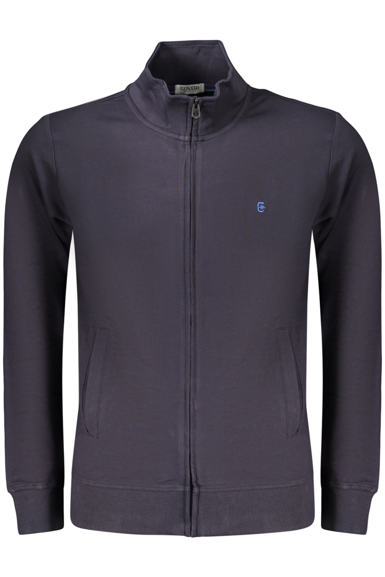 COVERI MOVING MEN'S BLUE ZIP-UP SWEATSHIRT