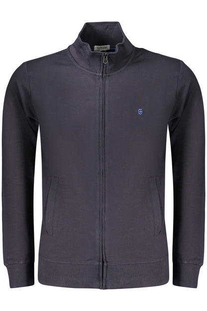 COVERI MOVING MEN'S BLUE ZIP-UP SWEATSHIRT