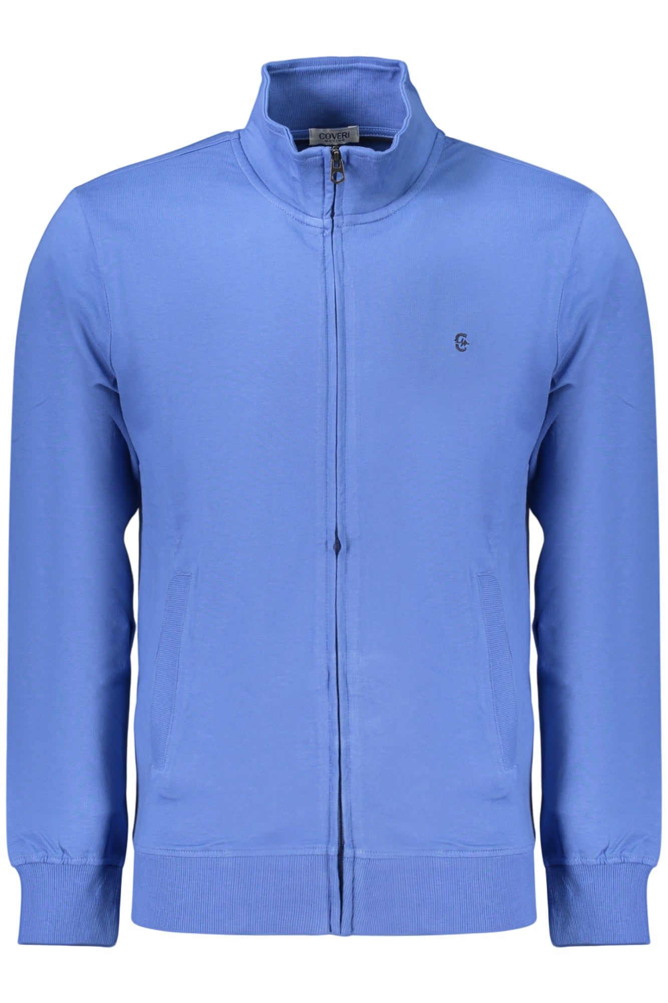 COVERI MOVING MEN'S BLUE ZIP-UP SWEATSHIRT