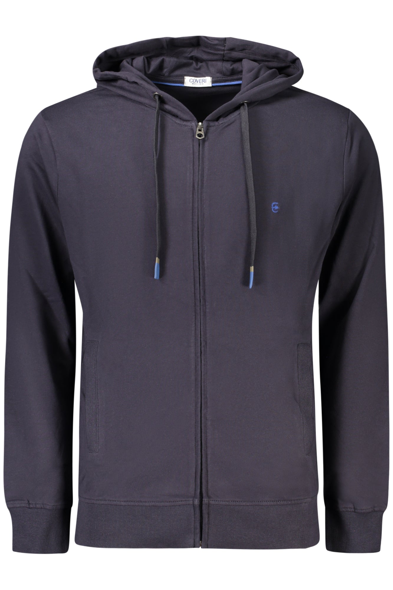 COVERI MOVING MEN'S BLUE ZIP-UP SWEATSHIRT