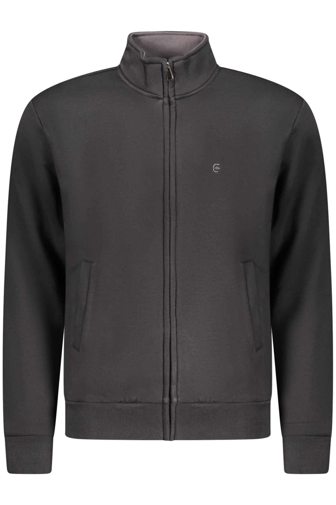 COVERI MOVING MEN'S BLACK ZIP-UP SWEATSHIRT