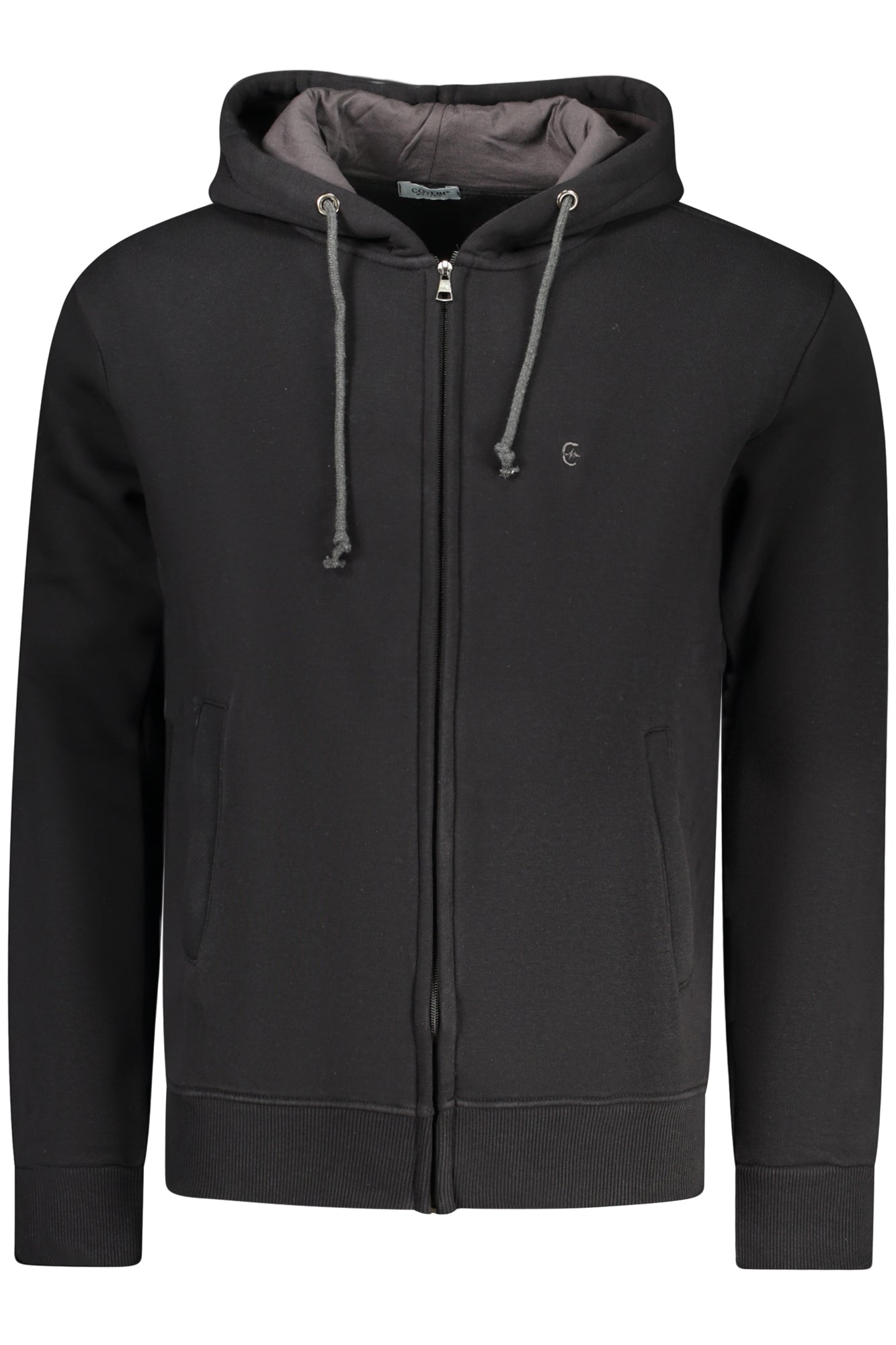 COVERI MOVING MEN'S BLACK ZIP-UP SWEATSHIRT