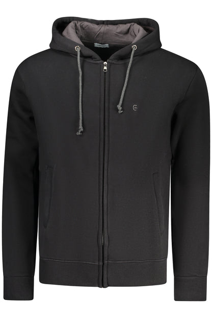 COVERI MOVING MEN'S BLACK ZIP-UP SWEATSHIRT