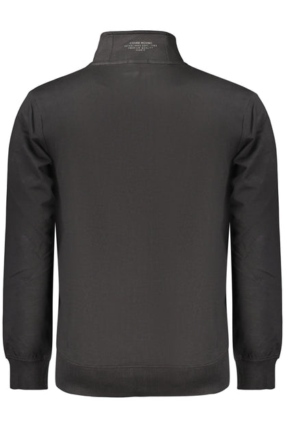 COVERI MOVING MEN'S BLACK ZIP-UP SWEATSHIRT