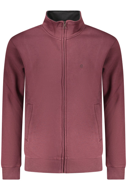 COVERI MOVING MEN'S RED ZIP-UP SWEATSHIRT