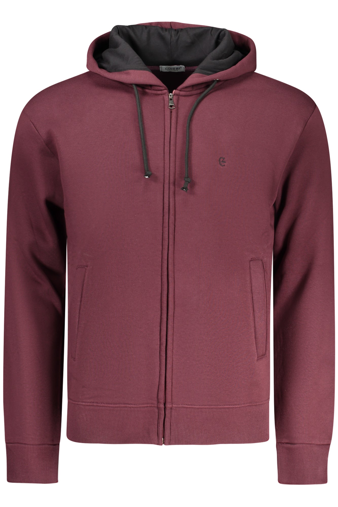 COVERI MOVING MEN'S RED ZIP-UP SWEATSHIRT