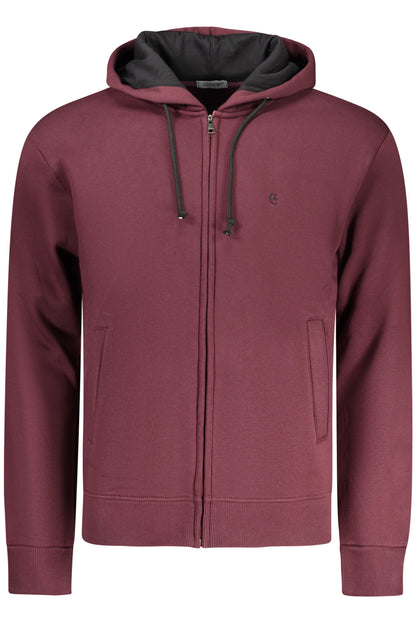 COVERI MOVING MEN'S RED ZIP-UP SWEATSHIRT