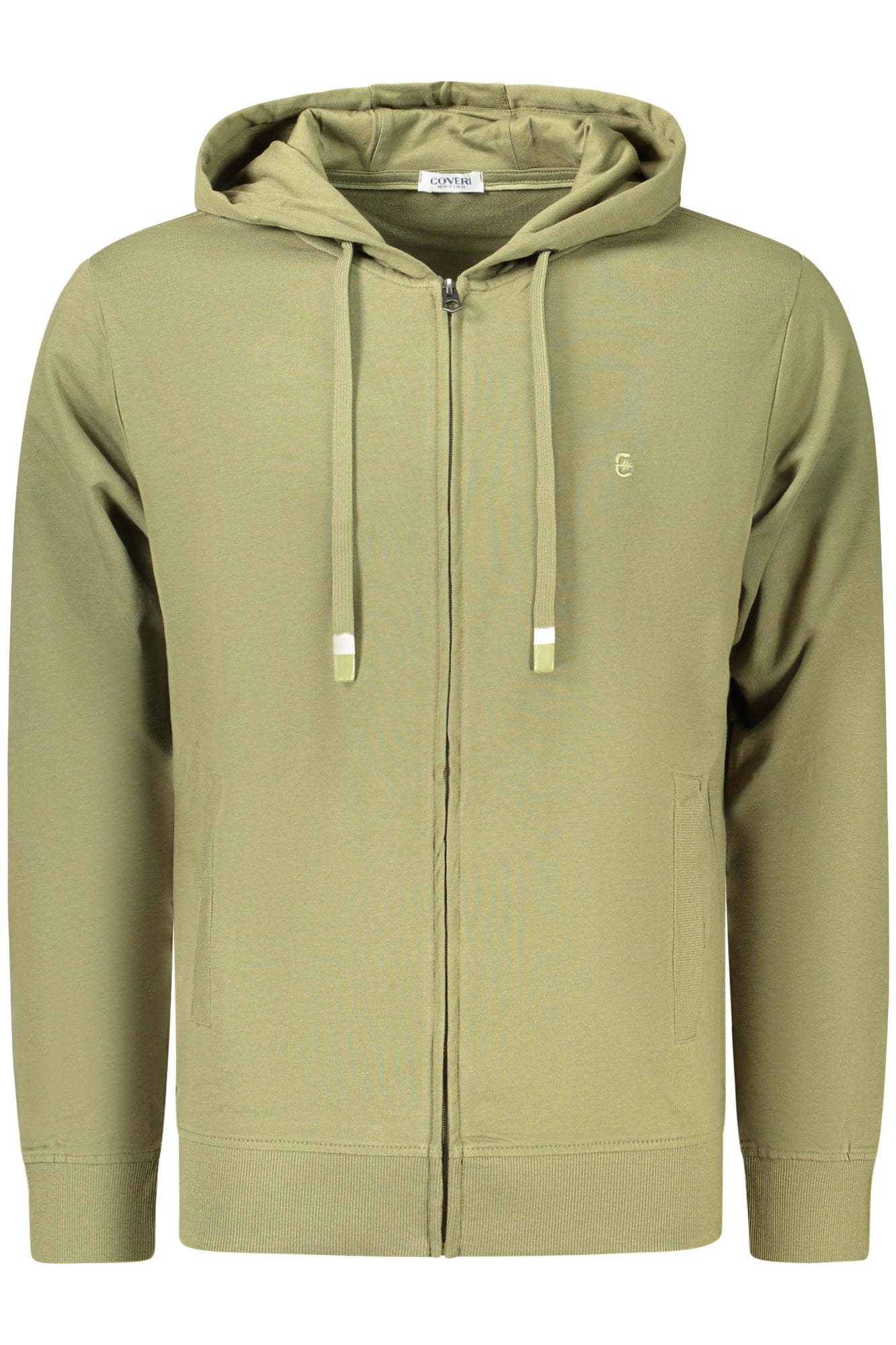 COVERI MOVING MEN'S ZIP-UP SWEATSHIRT GREEN