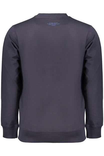 COVERI MOVING MEN'S BLUE ZIP-LESS SWEATSHIRT