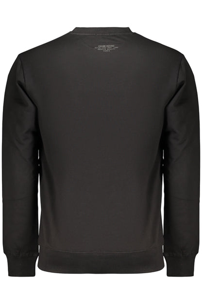COVERI MOVING MEN'S BLACK ZIP-UP SWEATSHIRT