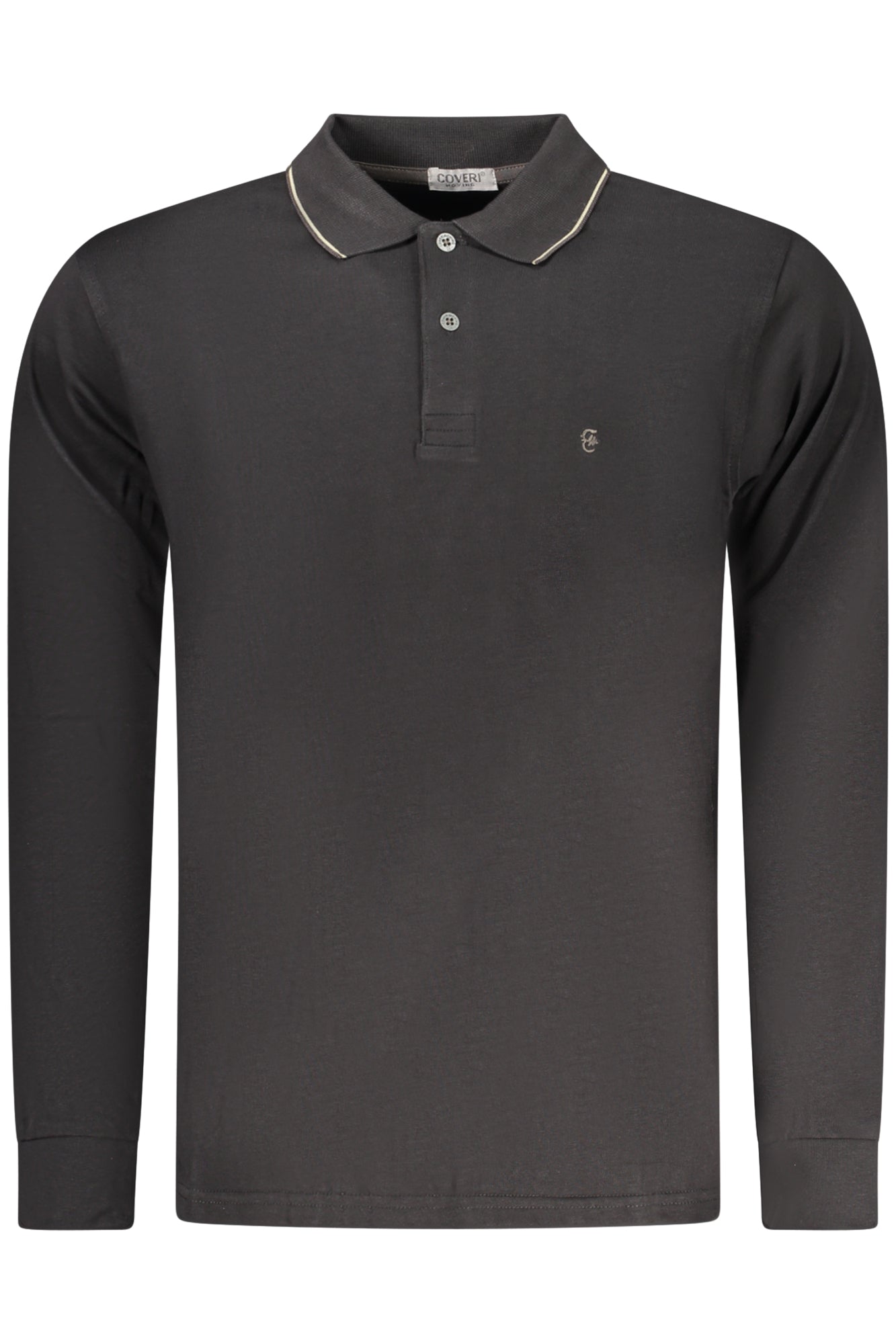 COVERI MOVING MEN'S LONG-SLEEVE POLO SHIRT BLACK