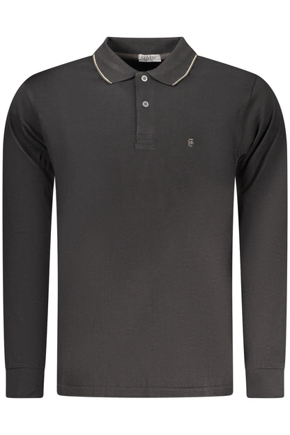 COVERI MOVING MEN'S LONG-SLEEVE POLO SHIRT BLACK