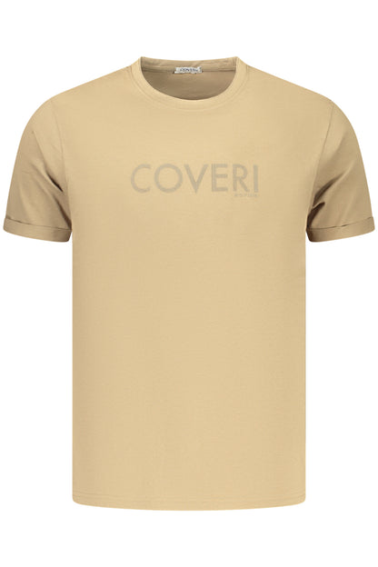 COVERI MOVING MEN'S SHORT-SLEEVE T-SHIRT BROWN