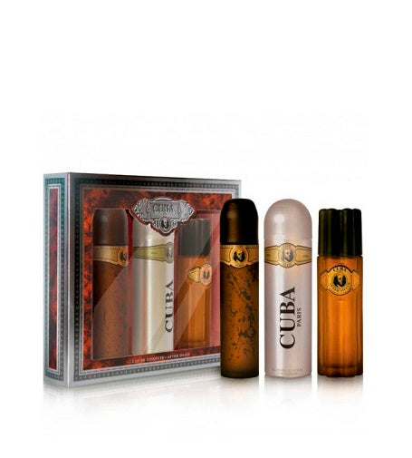 Coffret cadeau eau de toilette homme Cuba Gold 100 ml + après-rasage 100 ml + déodorant 200 ml