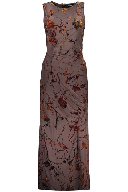DESIGUAL WOMEN'S LONG DRESS IN BROWN