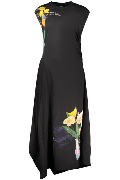 DESIGUAL WOMEN'S LONG BLACK DRESS