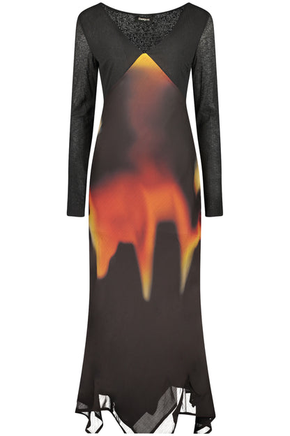 DESIGUAL WOMEN'S LONG BLACK DRESS