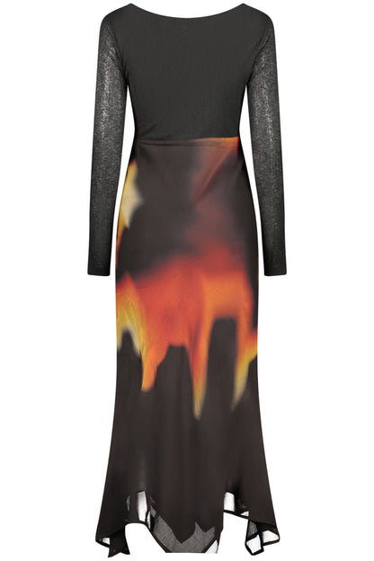 DESIGUAL WOMEN'S LONG BLACK DRESS