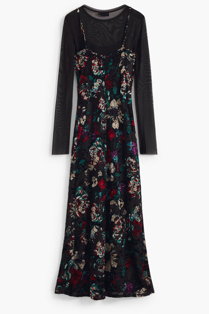 DESIGUAL WOMEN'S LONG BLACK DRESS