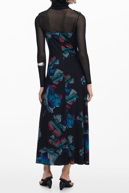 DESIGUAL WOMEN'S LONG BLACK DRESS