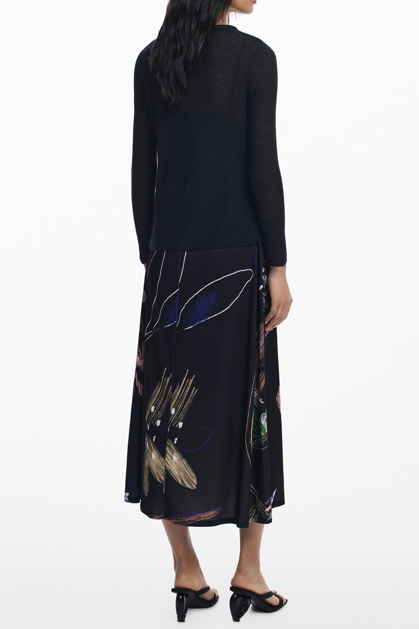DESIGUAL WOMEN'S LONG BLACK DRESS