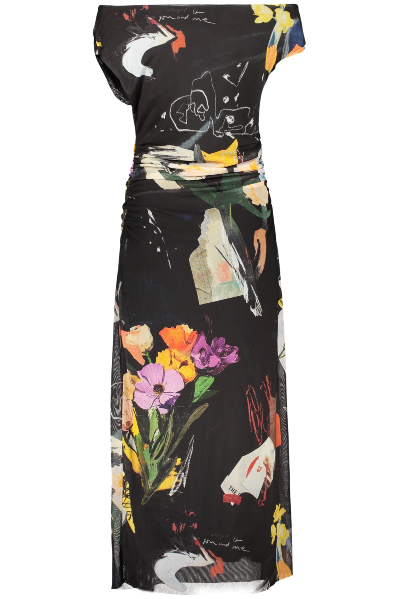 DESIGUAL WOMEN'S LONG BLACK DRESS