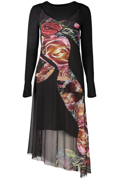 DESIGUAL WOMEN'S LONG BLACK DRESS