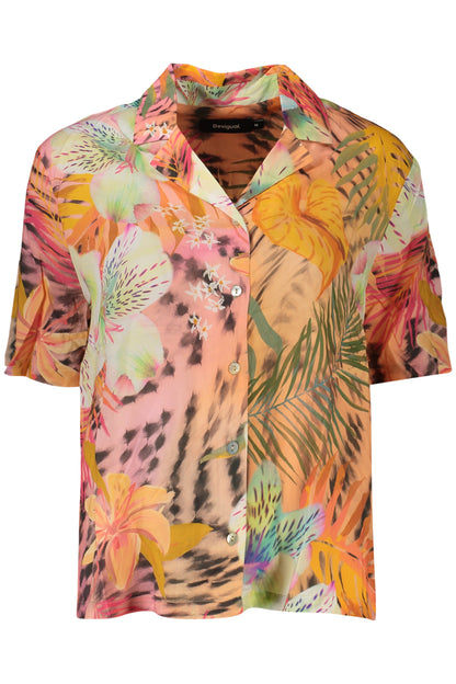 DESIGUAL WOMEN'S SHORT-SLEEVED SHIRT, ORANGE