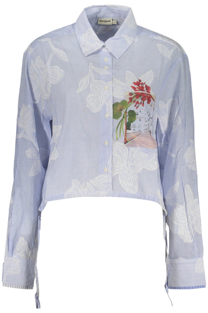 DESIGUAL WOMEN'S LONG-SLEEVED SHIRT, BLUE