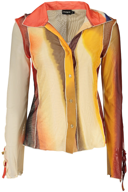 DESIGUAL WOMEN'S LONG-SLEEVED SHIRT, BEIGE